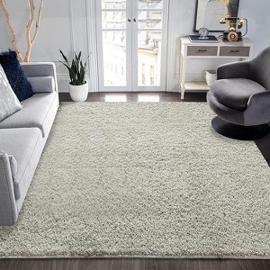Shag Rugs Non-Slip - 5x8 Plush High Pile Area Rug, Ultra Soft Fuzzy Carpet for Living Room & Bedroom, Machine Washable Grey Shaggy Rug - 1 of 4