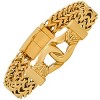 Steeltime Men's stainless steel double row wheat chain buckle bracelet. Color Options: Silver, Gold - 2 of 4