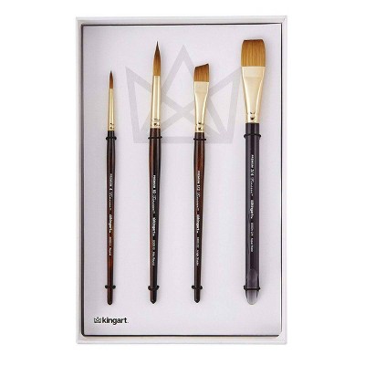 Kingart 4pc Finesse Paint Brush Set
