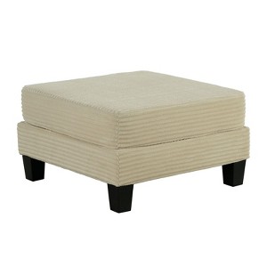 PAGED Storage Ottoman Contemporary Foot Stool Square Ottoman Foot Rest with Wooden Legs for Entryway, Bedroom - 1 of 4
