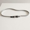 Anna-Kaci Women's Slim Metallic Belt with Adjustable Buckle and Faux Leather Accents 39.5x0.3in - White - 2 of 3