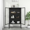 vidaXL Highboard Black Steel, Tempered Glass 31.5x13.8x53.1 in - 3 of 4