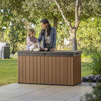 Darwin 150 Gallon Brown Resin Lockable Deck Box