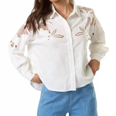 Women's Rosé Button Down Long Sleeve Top - lalavon