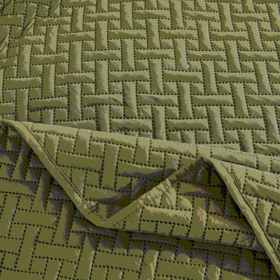Legacy Decor 3 PCS Pinsonic Reversible All Season Bedspread Quilt Coverlet Oversized Queen Size Sage Color