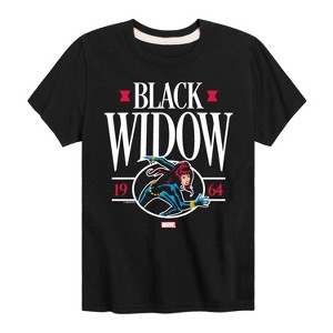 Boys' - Marvel - Black Widow Collegiate Short Sleeve Graphic T-Shirt - 1 of 4