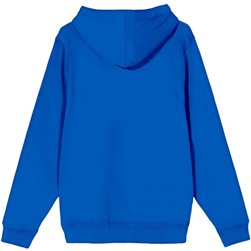 Beetlejuice Sandworm Monster Logo Long Sleeve Royal Blue Men's Hooded Sweatshirt, 3 of 4