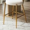 Resenkos Counter Bar Stools, Counter Stool,Set of 2 Modern Bar Stools with Gold Metal Base for Kitchen, Dining and Living Room,Beige - 3 of 4