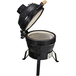 13 in.Portable Ceramic Charcoal Grill with 10.6 in. Stainless Steel Iron Cooking Grate, Heat Deflector, Ash Tool - 1 of 4