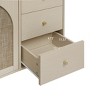 4-Door/2-Door Buffet Sideboard with Adjustable Shelves & Metal Handles, Stylish Rattan Storage Cabinet for Living Room or Study - ModernLuxe - 4 of 4