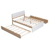 Full Size Sturdy Wood Bed Frame with Twin Trundle and 2 Storage Drawers, no Box Spring Needed, Trundle Bed for Bedroom, Guest Room, or Small Space - 4 of 4