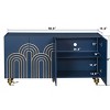 Modern Sideboard Buffet Cabinet, 4 Doors Fluted Storage Cabinet With Adjustable Shelves,Sideboard Cabinet For Kitchen,Living Room-Cuddlewood - 4 of 4