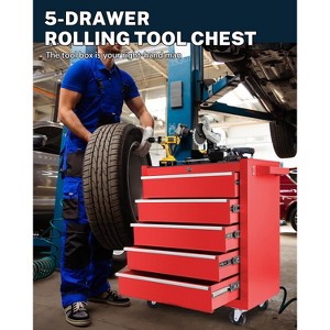 5-Drawer Rolling Tool Chest, Modular Tool Cabinet with Brake Casters & Removable Drawers, Workshop Toolbox Cart for Factory/Garage - 1 of 4
