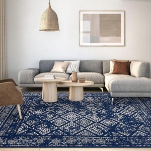 Distressed Boho Washable Indoor Soft Low Pile Non-Shedding Vintage Aesthetic Anti-Slip Rug, Nursery - 1 of 4