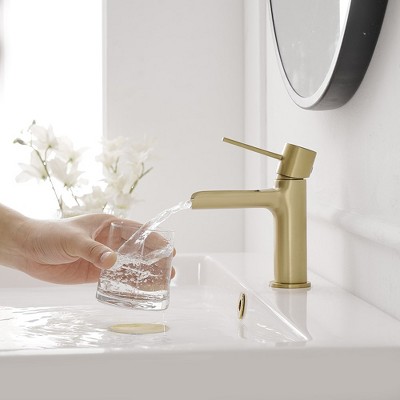 BWE Waterfall Single Handle Single Hole Bathroom Faucet Bathroom Drip-Free Lavatory RV Sink Faucet