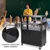 Av Cart with Lockable Cabinet, Height Adjustable 24-42", Non-Slip Mat, 100 Lbs Capacity, Mobile Workstation with Additional Storage - 2 of 4