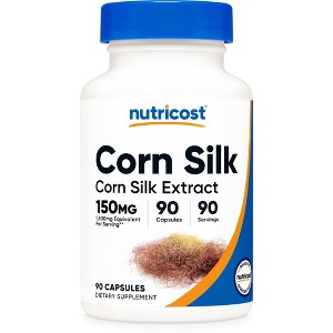 Nutricost Corn Silk (150mg) 90 Capsules - Corn Silk Extract, Vegan, Gluten-Free, GMO-free - 1 of 4