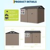 6x8 Ft Metal Outdoor Storage Shed with Window, Lockable Tool Storage Sheds, Oversized Steel Garden Sheds with Sloped Roof for Backyard, Patio, Garage - 3 of 4