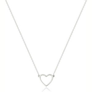 Gold Silver Heart Pendant Necklace Dainty Choker Love Jewelry for Women - 1 of 4