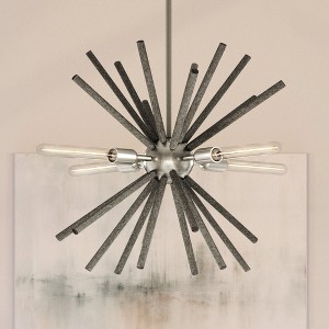 Urban Ambiance Luxury Mid-Century Modern Chandelier 23.875''H x 27.625''W,  Brushed Nickel Finish,  Lismore Collection, UHP3880 - 1 of 4
