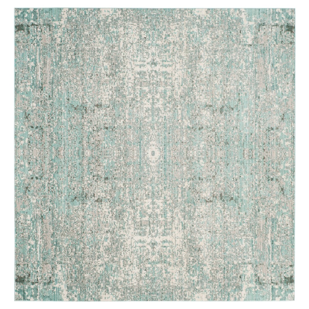 Teal Abstract Loomed Square Area Rug - (6'7inX6'7in) - Safavieh