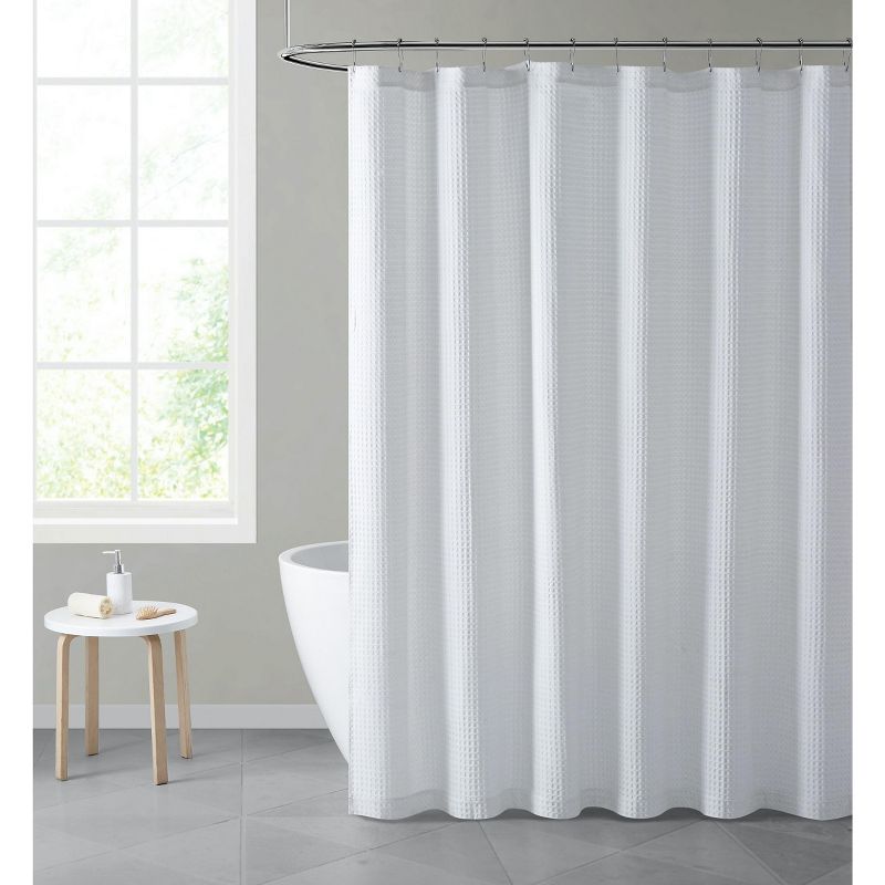 Hotel Collection Premium Waffle Weave Mold & Mildew Resistant Fabric Shower Curtain by Kate Aurora, 1 of 4