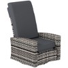 Outsunny Patio Wicker Recliner Chair with Footrest, Outdoor PE Rattan 360° Swivel Chair with Soft Cushion, Lounge Chair for Patio, Gray - 4 of 4