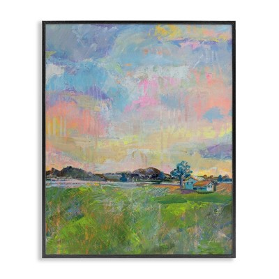 Stupell Industries Meadow Sky with Field House Framed Giclee Art