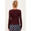 Pinkblush Burgundy Pointelle Knit Lace Trim Square Neck Maternity Top - 2 of 3
