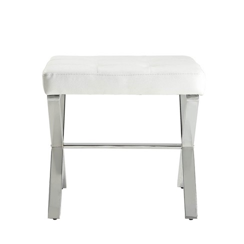 Evon Vanity Bench White Chrome Carolina Chair Table Target