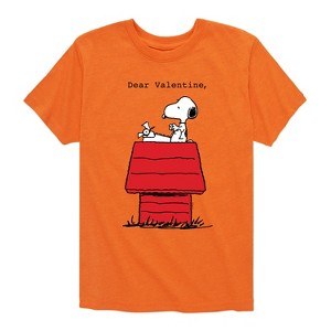 Boys' - Peanuts - Dear Valentine Snoopy Short Sleeve Graphic T-Shirt - 1 of 4