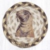 Earth Rugs Sea Lion Jute Coaster – 5"x5" Round Natural Braided Coaster with Coastal Marine Animal Print - 2 of 3
