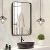 Dovelina Wall Mounted Mirror Rectangle Metal Framed Bathroom Vanity Mirror - 2 of 4