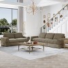 ATJafurn Corduroy Sectionals Sofa, Modern Modular Upholstered Loveseat Couch with Square Arm and Deep Seat for Living Room - 3 of 4