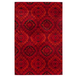 Red/Orange Abstract Loomed Accent Rug - (3