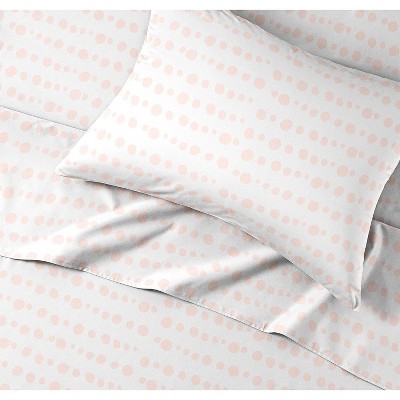 Kids Full Pink Dots Microfiber 4-Piece Sheet Set