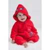 Marvel Avengers Spider-Man Baby Cozy Faux Sherling Zip Up Cosplay Coverall Newborn to Infant - 2 of 4