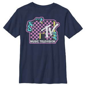 Boy's MTV Checker Dragon Logo T-Shirt - 1 of 4