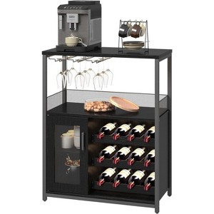 Acekool Industrial Bar Cabinet - Black Wine Storage with Glass Tray - 1 of 4