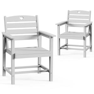 GardenJoy 2-Piece HDPE Outdoor Dining Chairs - Weather Resistant Patio Seating - 1 of 3