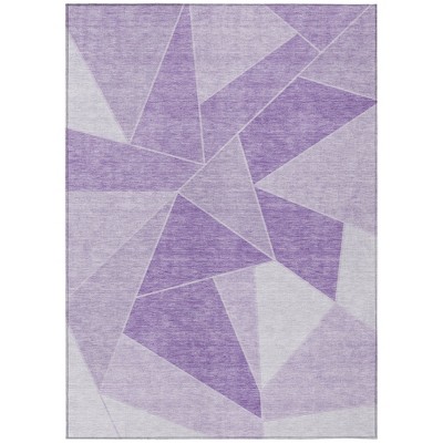 Lilac And Purple Geometric Washable Indoor Outdoor Area Rug