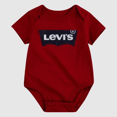 Levi's® Baby Short Sleeve Batwing Bodysuit - Red 6M