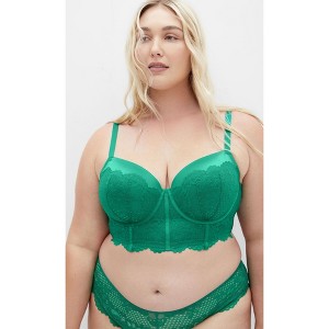 Women's Plus Size Allure Demi Longline Bra - kelly green | CITY CHIC - 1 of 4