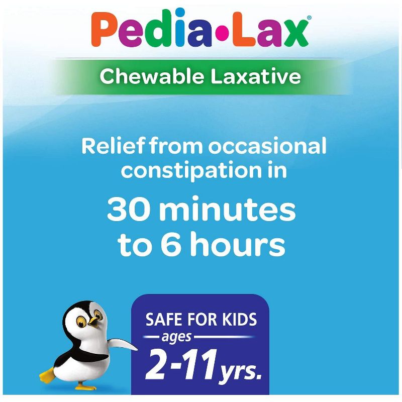 Pedia-Lax Laxative Chewable Tablets for Kids - Ages 2-11 - Watermelon - 30ct, 4 of 10