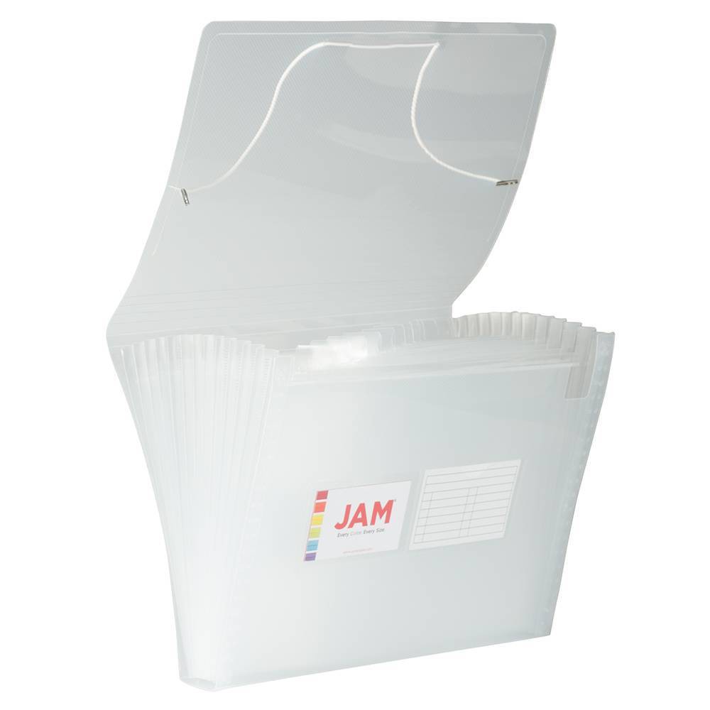 Photos - File Folder / Lever Arch File JAM Paper 9" x 13" Plastic Expanding File Folder 13 Pocket - Letter Size - Clear: Accordion File Organizer with Pockets