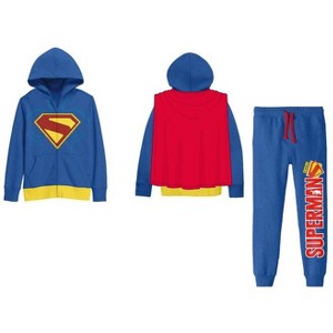 Superman Suit Boy’s 2-Pack Cosplay Zip Front Hoodie & Joggers Set - 1 of 1