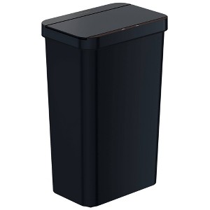 iTouchless 13gal Plastic Sensor Trash Can Black - 1 of 4
