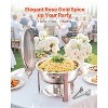 VEVOR Chafing Dish Buffet Set, 5 Qt 4 Pack, Stainless Steel Chafer with 4 Full Size Pans, Round Catering Warmer Server with Lid Water Pan,Rose Gold - 3 of 4