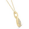 Pompeii3 1/10ct Pave Tear Drop Solitaire Diamond Pendant 10K Yellow Gold - 2 of 4