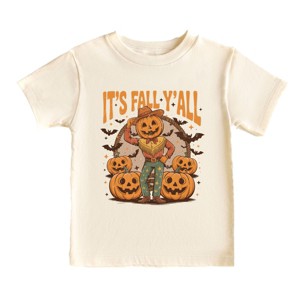 It's Fall Y'all Pumpkin Cowboy - Youth Short Sleeve Graphic T-Shirt and Toddler Short Sleeve Graphic T-Shirt - 1 of 4